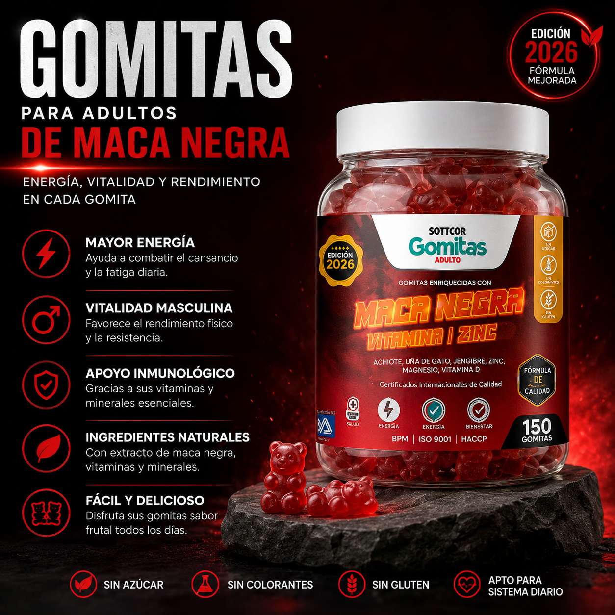 Gomitas Adulto Maca Negra - SOTTCOR